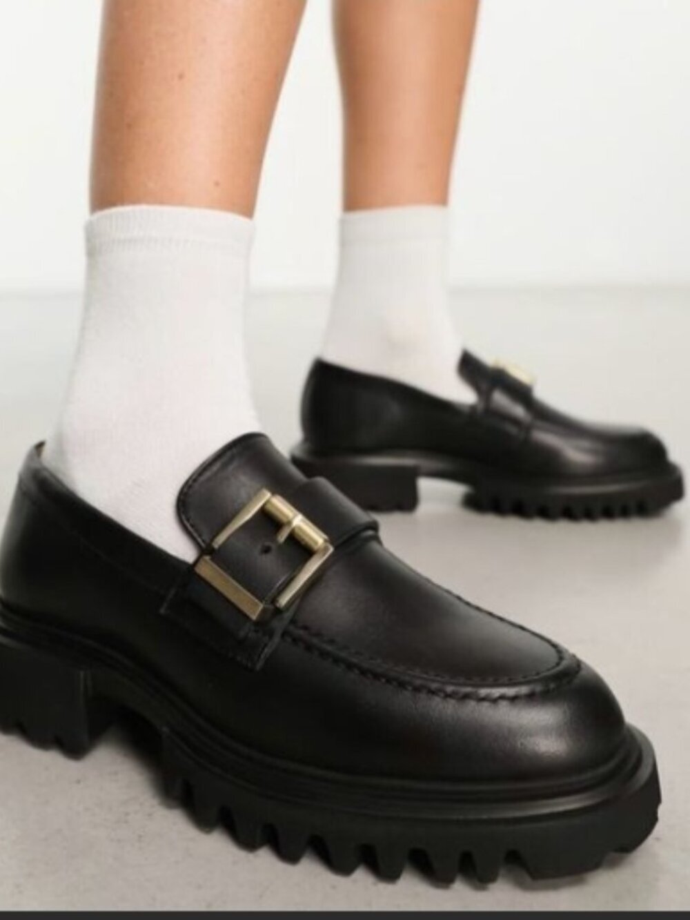 AllSaints Emily Loafer Black Leather Size 9 / 39 NWT - Picture 5 of 5